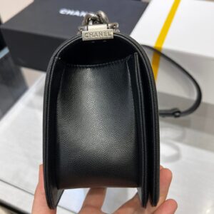 Chanel Boy Black Sliver Hardware Woman’s 20cm