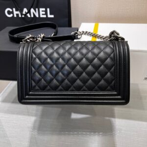 Chanel Boy Black Sliver Hardware Woman’s 20cm