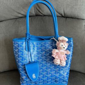 Goyard mini anjou bag blue leather