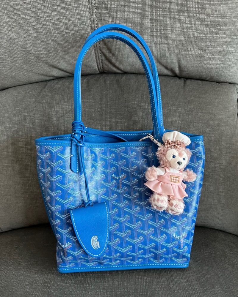 Goyard mini anjou bag blue leather