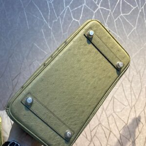 HERMES BIRKIN 30CM KHAKI OSTRICH LEATHER SILVER HARDWARE
