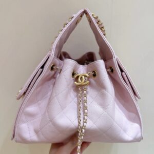 CHANEL 25 HANDBAG IN PASTEL PINK WITH GOLD HARDWARE