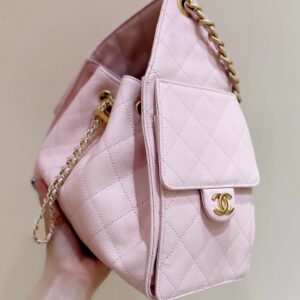 CHANEL 25 HANDBAG IN PASTEL PINK WITH GOLD HARDWARE