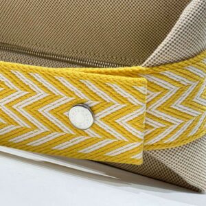 Hermes Bride A Brac PM Clutch Bag Yellow Fabric 12x20x10cm
