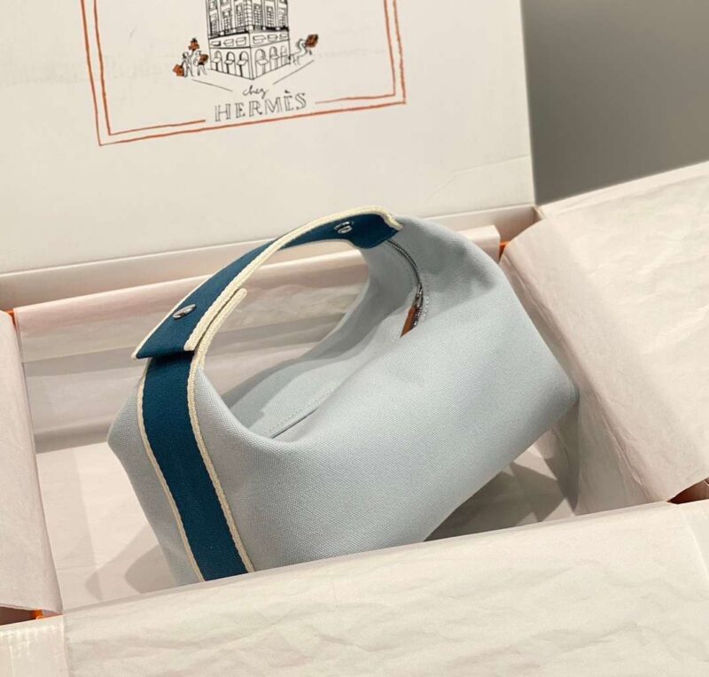 Hermes Bride A Brac PM Woman’s Clutch Bag Blue Handbags 12x20x10cm