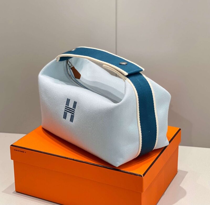 Hermes Bride A Brac PM Woman’s Clutch Bag Blue Handbags 12x20x10cm