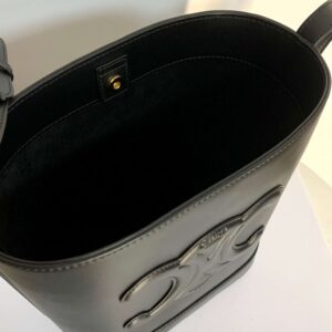 Celine Small Bucket Cuir Triomphe Handbag Black Bucket Shape 30x22x12cm