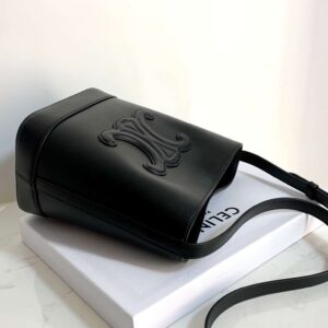 Celine Small Bucket Cuir Triomphe Handbag Black Bucket Shape 30x22x12cm