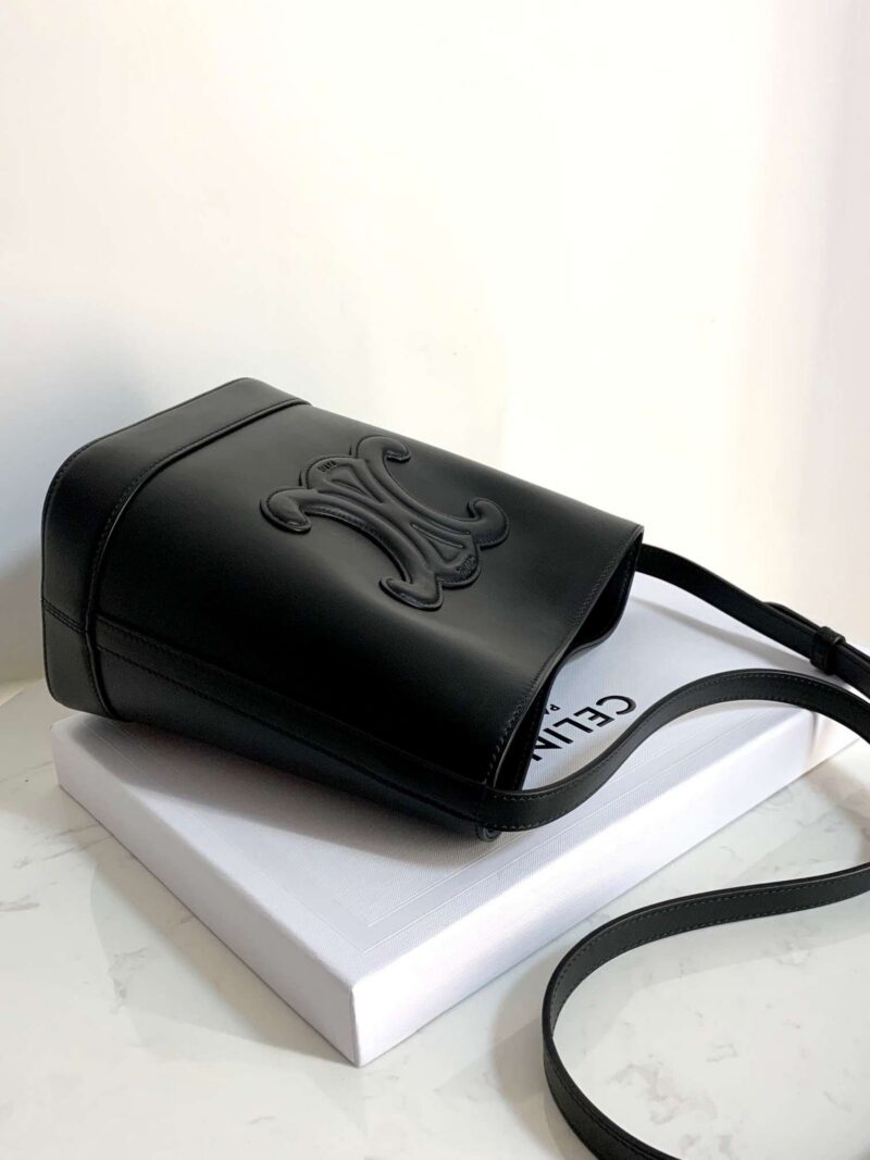 Celine Small Bucket Cuir Triomphe Handbag Black Bucket Shape 30x22x12cm