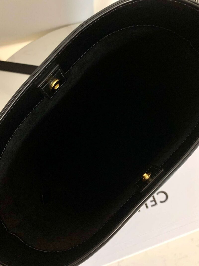 Celine Small Bucket Cuir Triomphe Handbag Black Bucket Shape 30x22x12cm