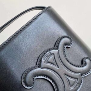 Celine Small Bucket Cuir Triomphe Mini Black Bucket Bag 19.5x16x7cm