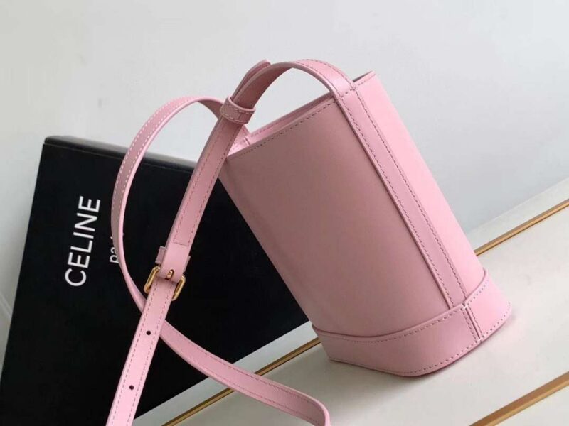 Celine Small Bucket Cuir Triomphe Mini Pink Bag 19.5x16x7cm
