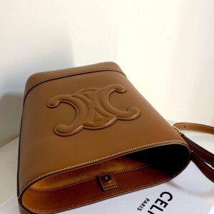 Celine Small Bucket Cuir Triomphe Brown Bucket Handbag 30x22x12cm
