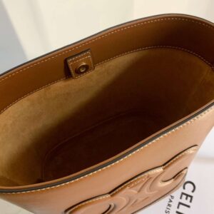 Celine Small Bucket Cuir Triomphe Brown Bucket Handbag 30x22x12cm