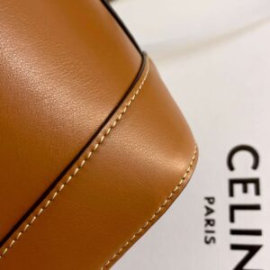Celine Small Bucket Cuir Triomphe Brown Bucket Handbag 30x22x12cm