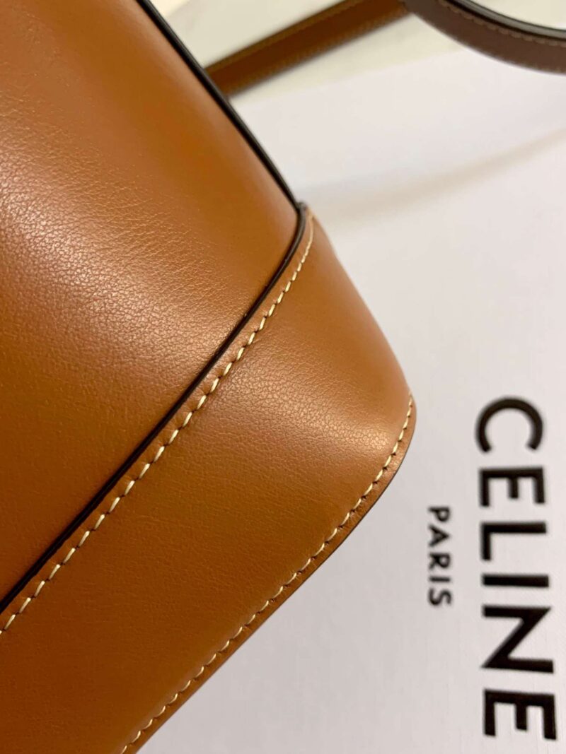 Celine Small Bucket Cuir Triomphe Brown Bucket Handbag 30x22x12cm