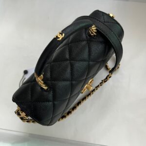 Chanel Handle Woman’s Handbags Demi Lock Gold With Leather 19cm