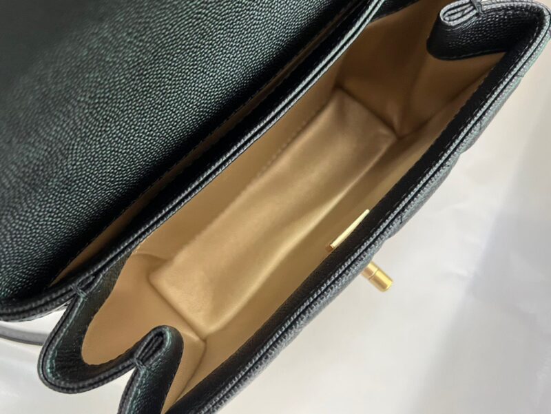 Chanel Handle Woman’s Handbags Demi Lock Gold With Leather 19cm