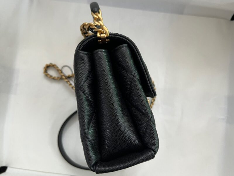 Chanel Handle Woman’s Handbags Demi Lock Gold With Leather 19cm