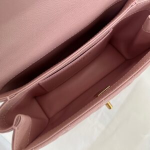 Chanel Handle Like Auth Purple With Lock Gold Handbags 19cm