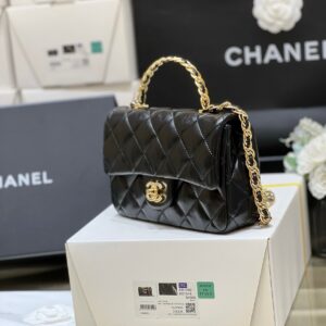 Chanel Mini Rectangular Flap With Top Handle Black 20cm