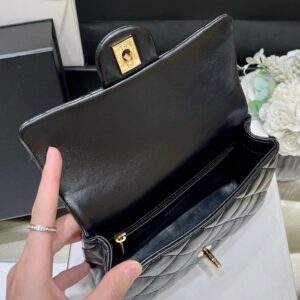 Chanel Mini Rectangular Flap With Top Handle Black 20cm