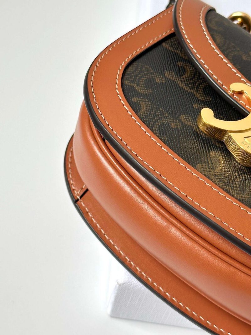 Celine Mini Handle Replica 11 Crossbody Handbag Brown Strap 15.5x11cm