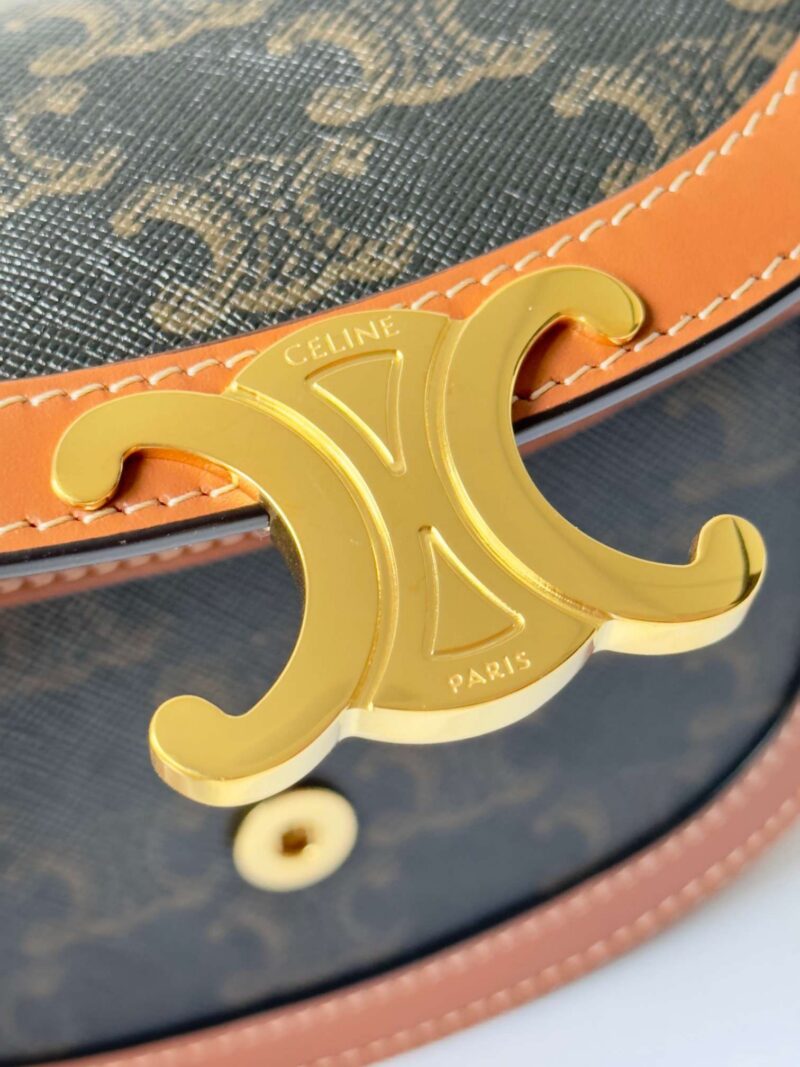 Celine Mini Handle Replica 11 Crossbody Handbag Brown Strap 15.5x11cm