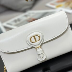 Dior Bobby Women’s Crossbody Bag Super White Smooth Leather 21.5x12x4cm