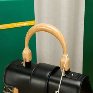 Goyard SAIGON Black Handbag With Wooden Handle 28cm