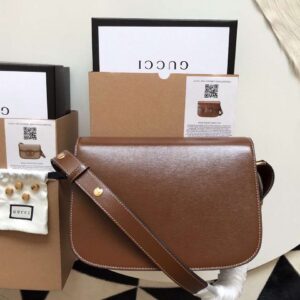 Gucci 1955 Horsebit Replica Bag 11 Women’s Brown Smooth Leather 25cm