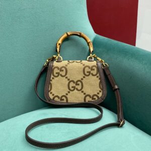 Gucci Bamboo Strap Bag with High Quality Brand Logo Pattern 17cm