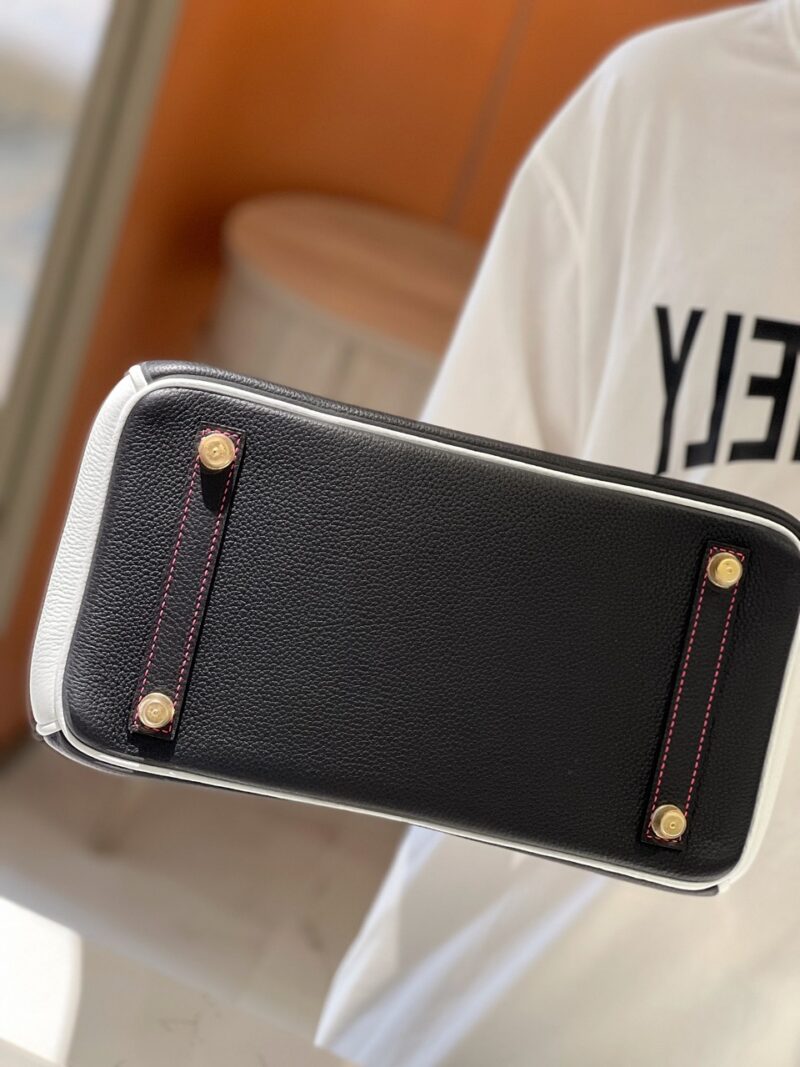 Hermes Birkin 30 Black/White Togo leather Gold Hardware