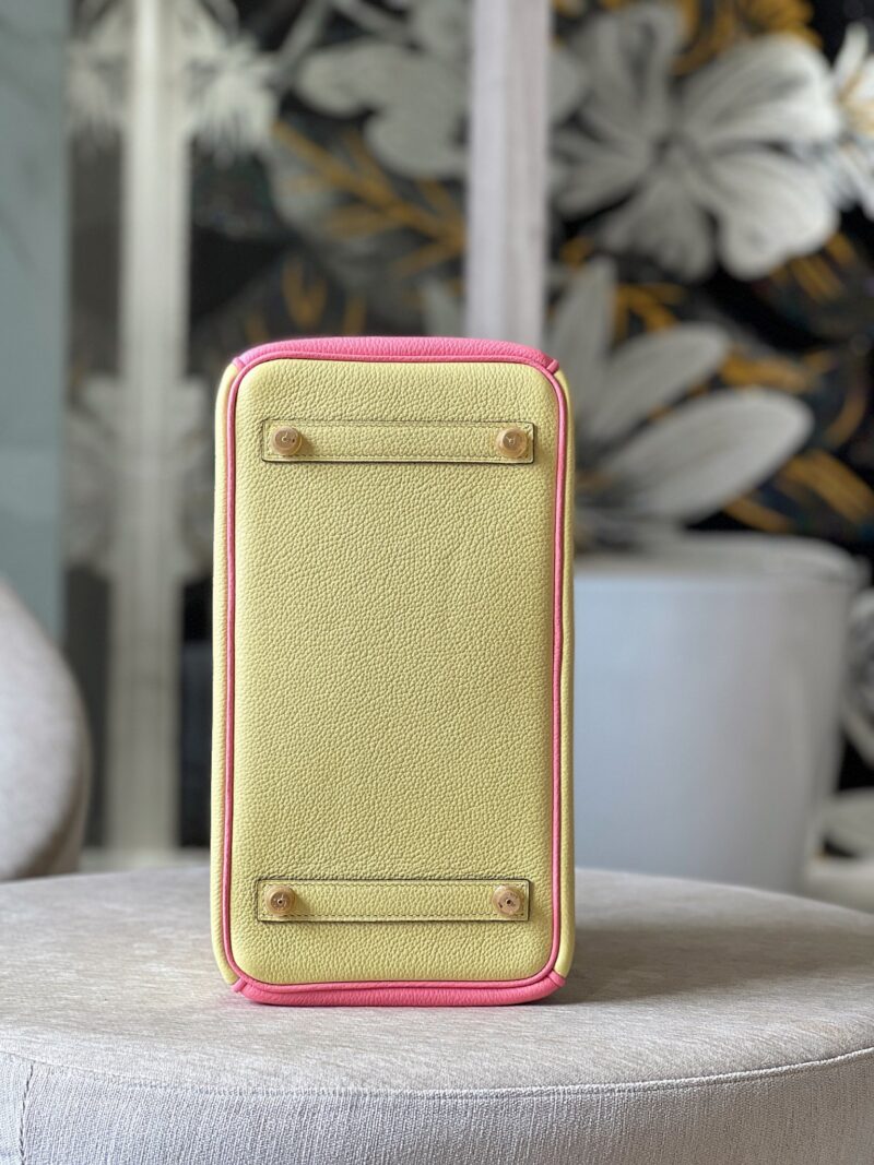 Hermes Birkin 30 Yellow/Rose Pink Togo Leather Gold Hardware