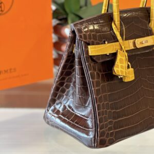 Hermes Birkin 30 Brown/Gold Genuine Crocodile Leather Gold Hardware – Custom Made