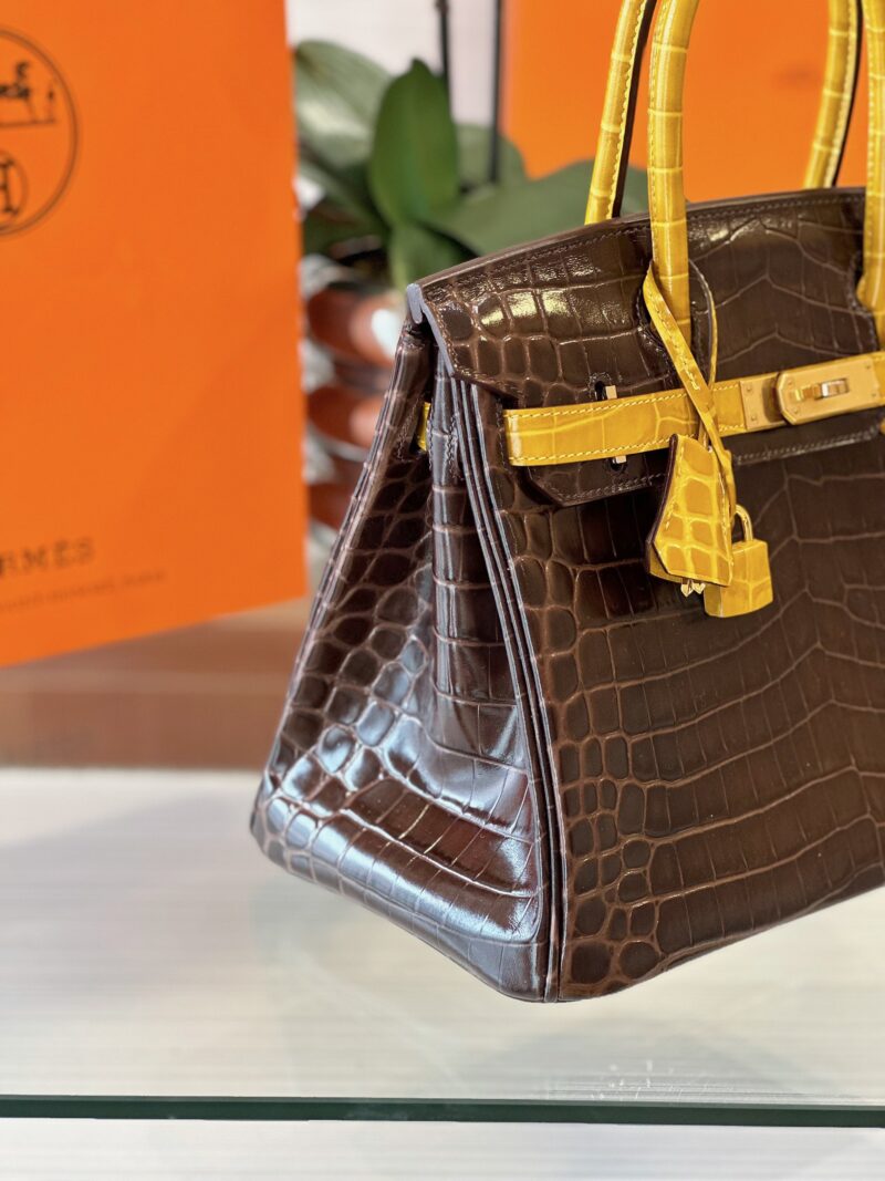 Hermes Birkin 30 Brown/Gold Genuine Crocodile Leather Gold Hardware – Custom Made