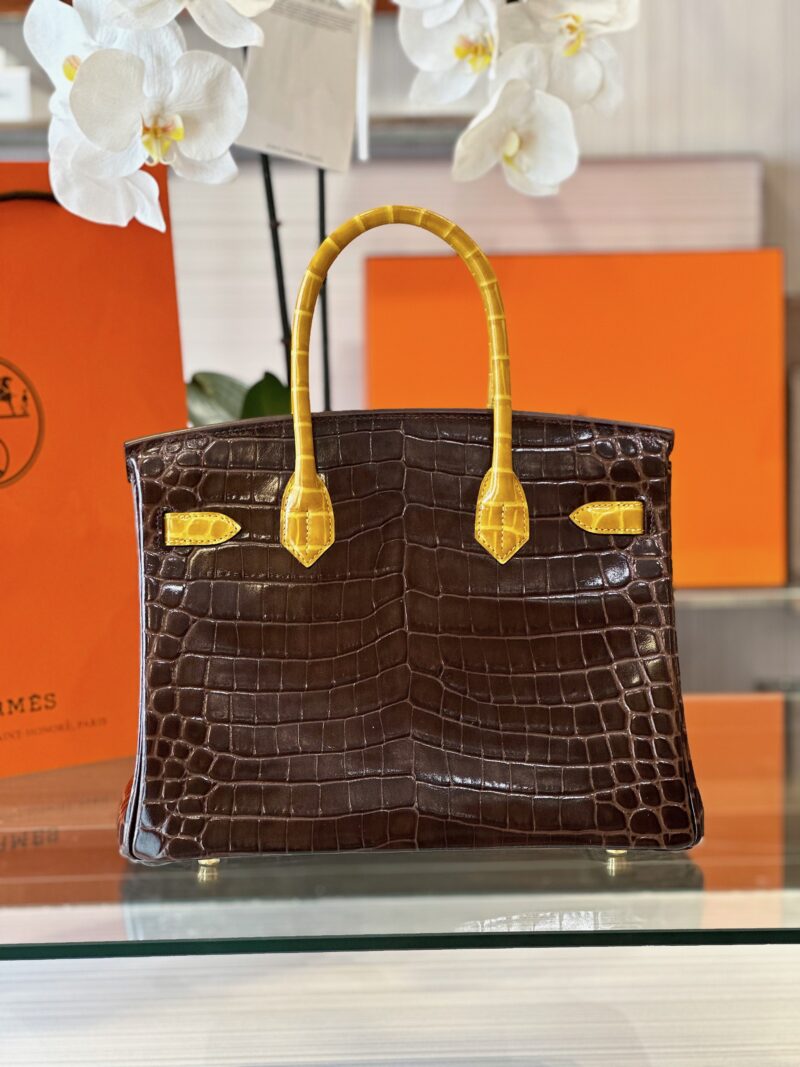 Hermes Birkin 30 Brown/Gold Genuine Crocodile Leather Gold Hardware – Custom Made