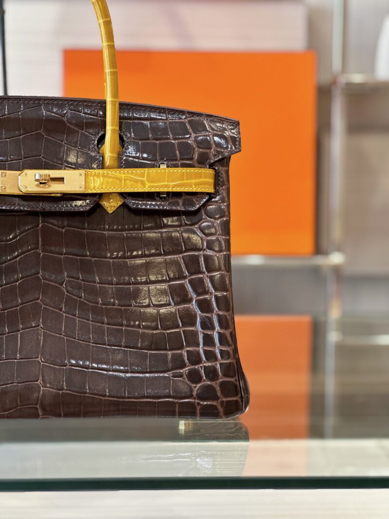 Hermes Birkin 30 Brown/Gold Genuine Crocodile Leather Gold Hardware – Custom Made