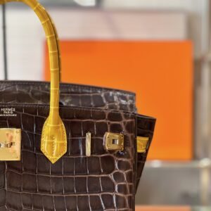 Hermes Birkin 30 Brown/Gold Genuine Crocodile Leather Gold Hardware – Custom Made