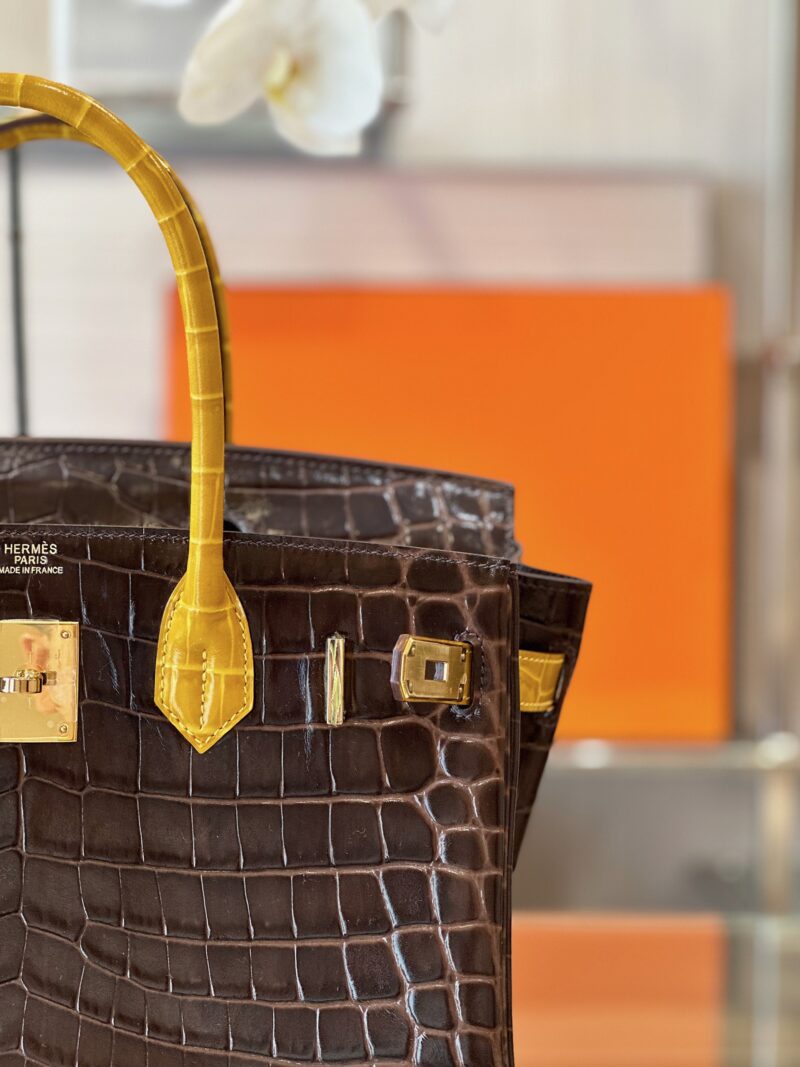 Hermes Birkin 30 Brown/Gold Genuine Crocodile Leather Gold Hardware – Custom Made