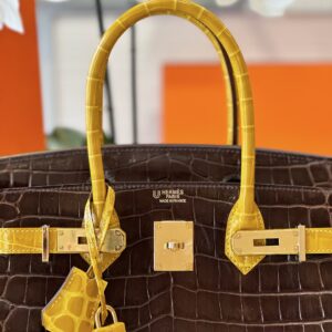 Hermes Birkin 30 Brown/Gold Genuine Crocodile Leather Gold Hardware – Custom Made