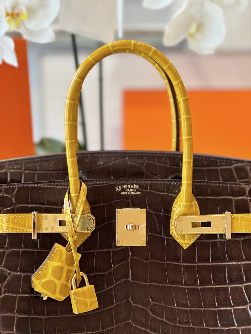 Hermes Birkin 30 Brown/Gold Genuine Crocodile Leather Gold Hardware – Custom Made
