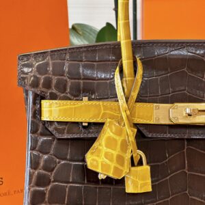 Hermes Birkin 30 Brown/Gold Genuine Crocodile Leather Gold Hardware – Custom Made