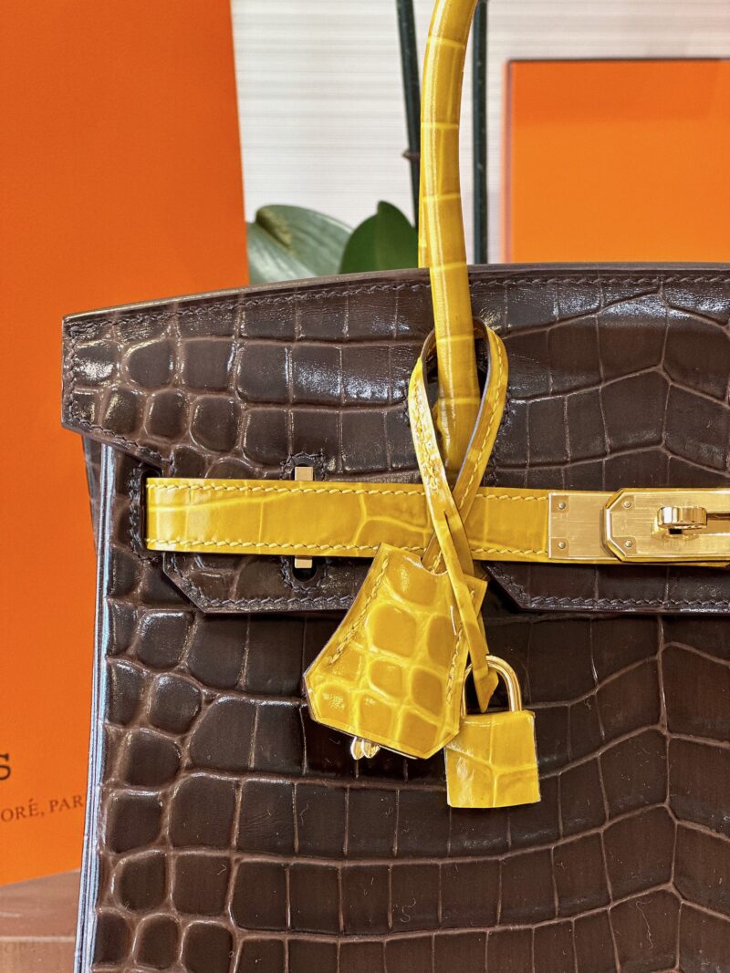 Hermes Birkin 30 Brown/Gold Genuine Crocodile Leather Gold Hardware – Custom Made