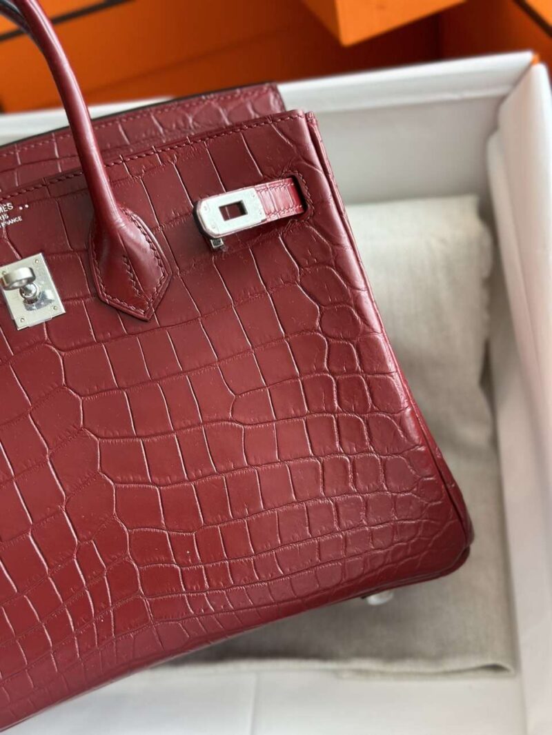 Hermes Birkin Woman’s Hand Sewing Like Auth Red Handbags 25cm