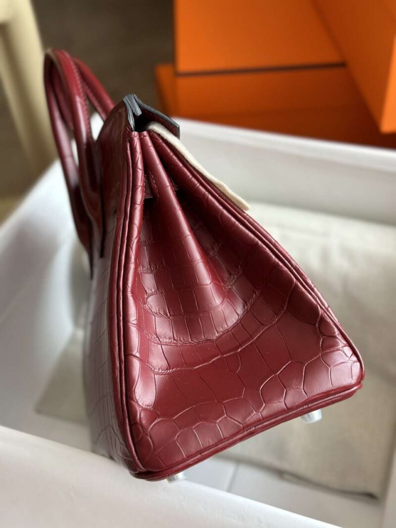 Hermes Birkin Woman’s Hand Sewing Like Auth Red Handbags 25cm