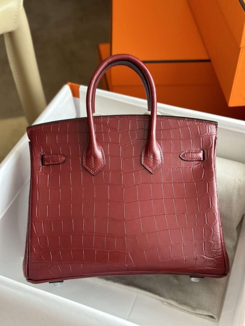 Hermes Birkin Woman’s Hand Sewing Like Auth Red Handbags 25cm