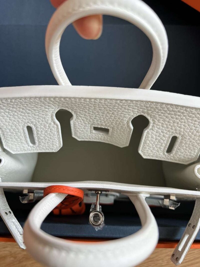 Hermès Birkin 20 Sellier Faubourg House White Snow Palladium Hardware