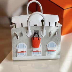 Hermès Birkin 20 Sellier Faubourg House White Snow Palladium Hardware