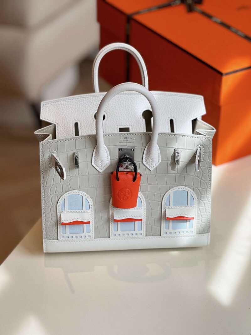 Hermès Birkin 20 Sellier Faubourg House White Snow Palladium Hardware